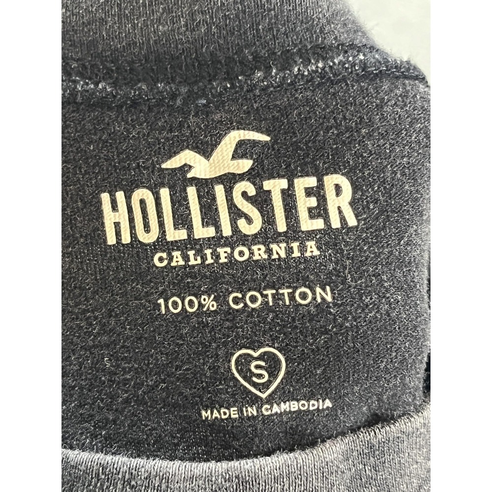 Hollister Shirt Womens Small Black California Celestial Graphic Tee Sun Moon - Picture 6 of 8